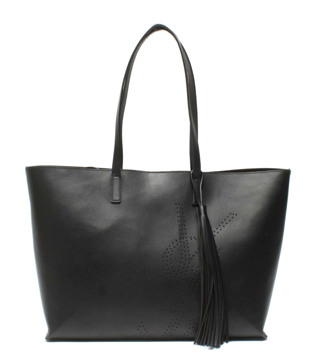 Saint Laurent Paris Shoulder Leather Tote Bag Black